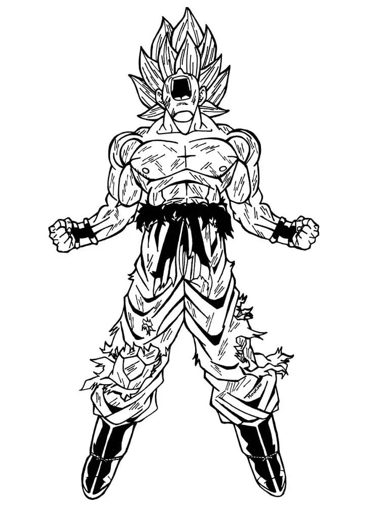 Sehr wütender Goku coloring page