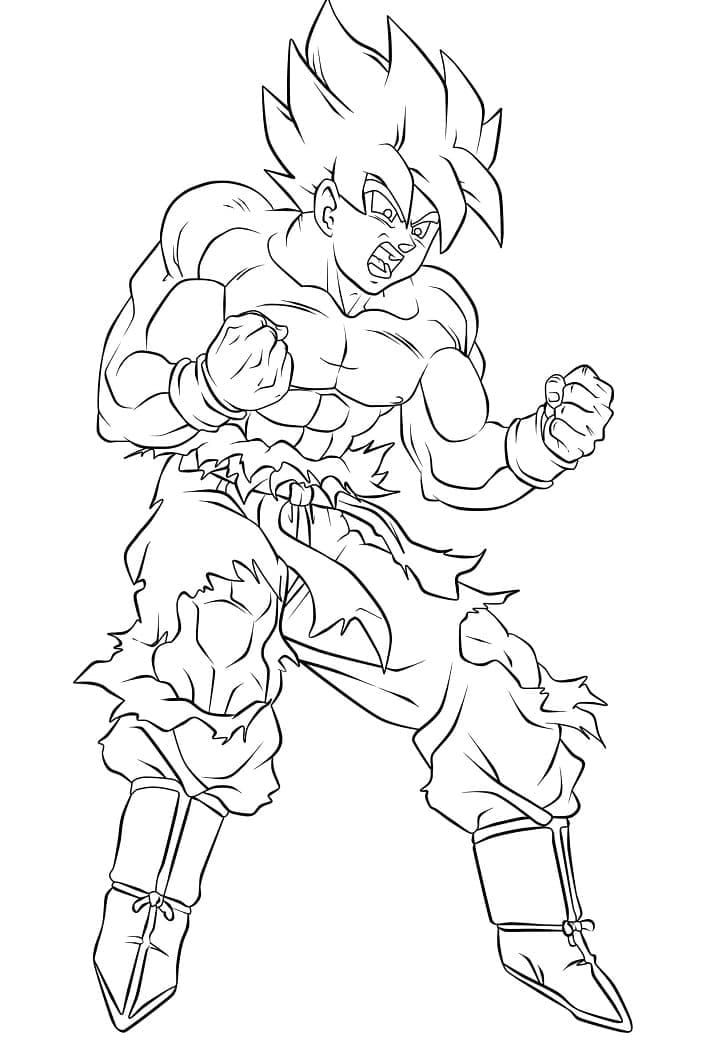 Son Goku in Dragon Ball Z coloring page