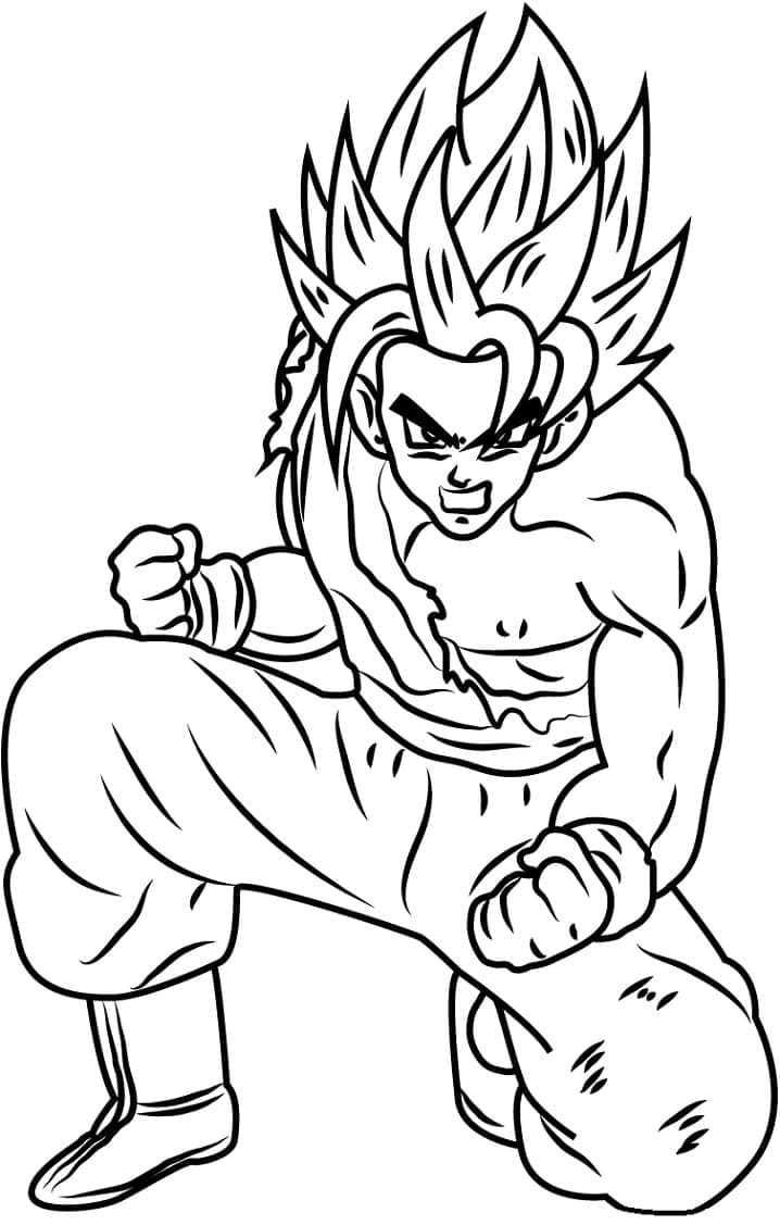 Super Saiyan 1 Goku coloring page