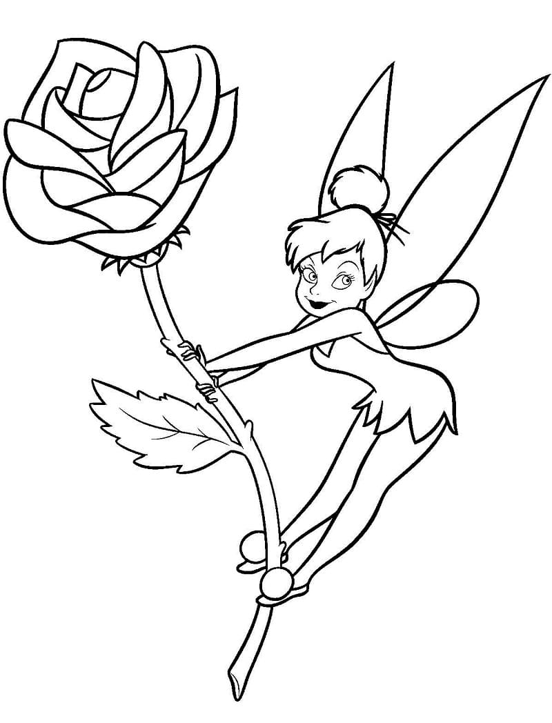 Tinkerbell mit einer Rose