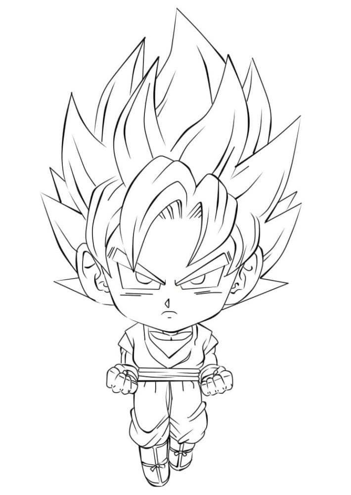 Wütender Chibi Goku coloring page