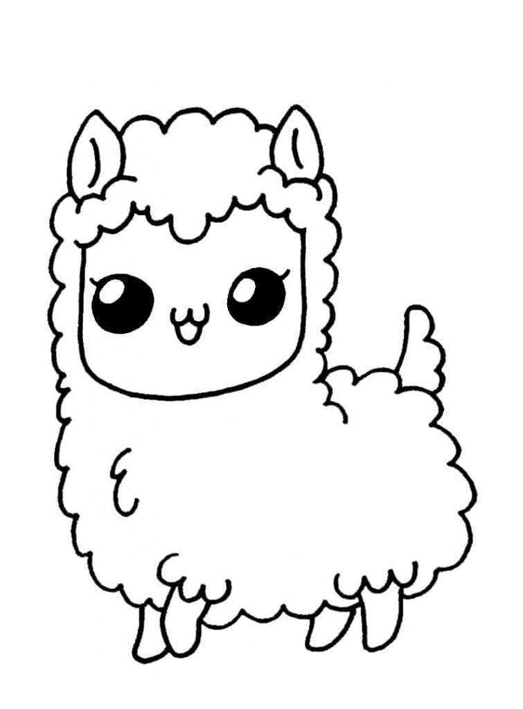 Druckbares Kawaii-Lama