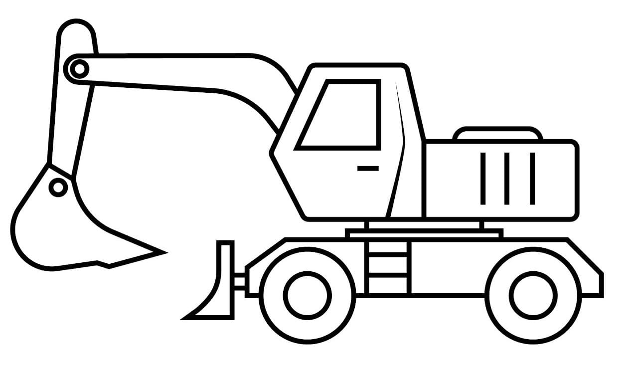 Einfacher Bagger 2 Ausmalbilder. Kostenlos herunterladen, ausdrucken ...