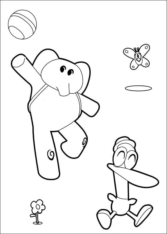 Elly und Pato aus Pocoyo