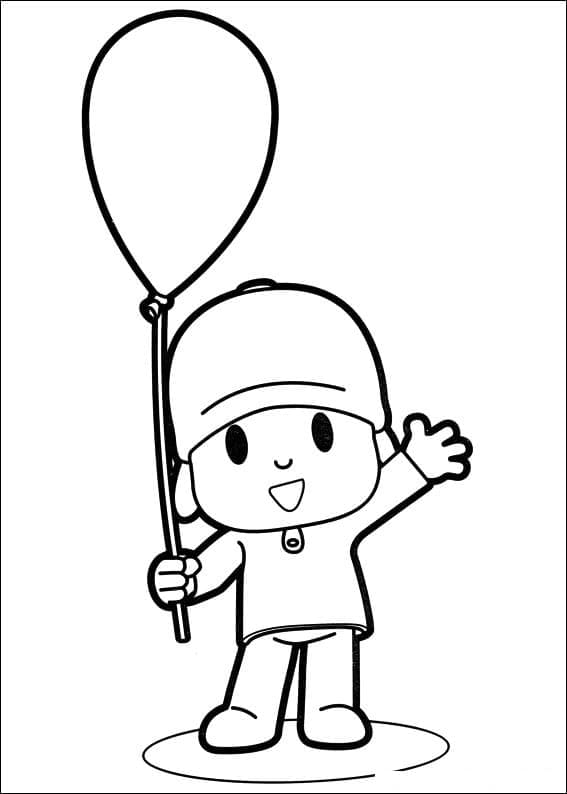 Pocoyo mit einem Ballon