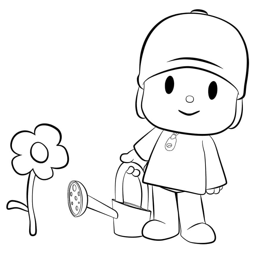 Pocoyo und eine Blume