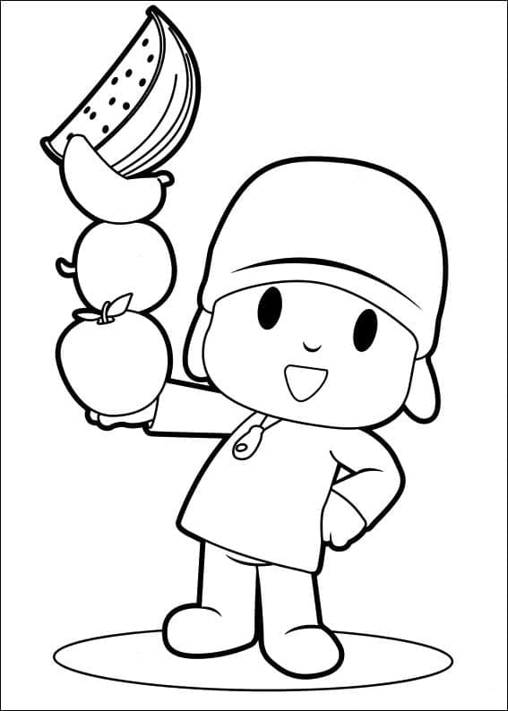 Pocoyo und Früchte