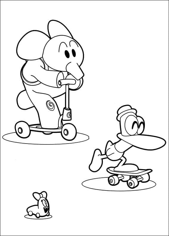 Raupe, Pato und Elly aus Pocoyo