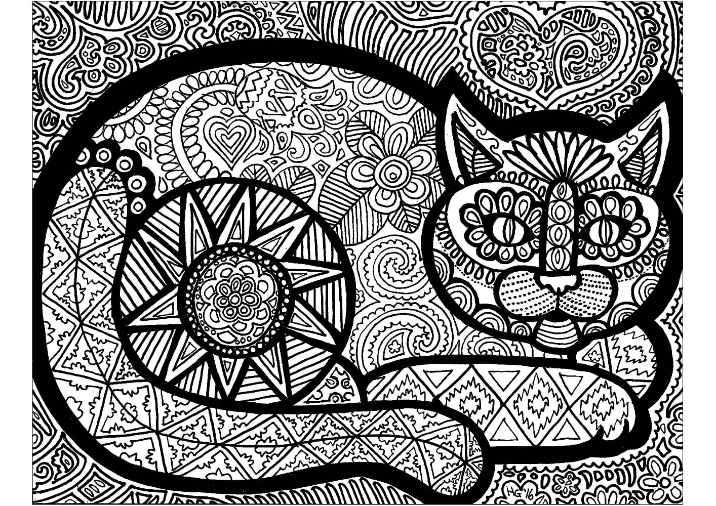 Erstaunliches Katzen Zentangle