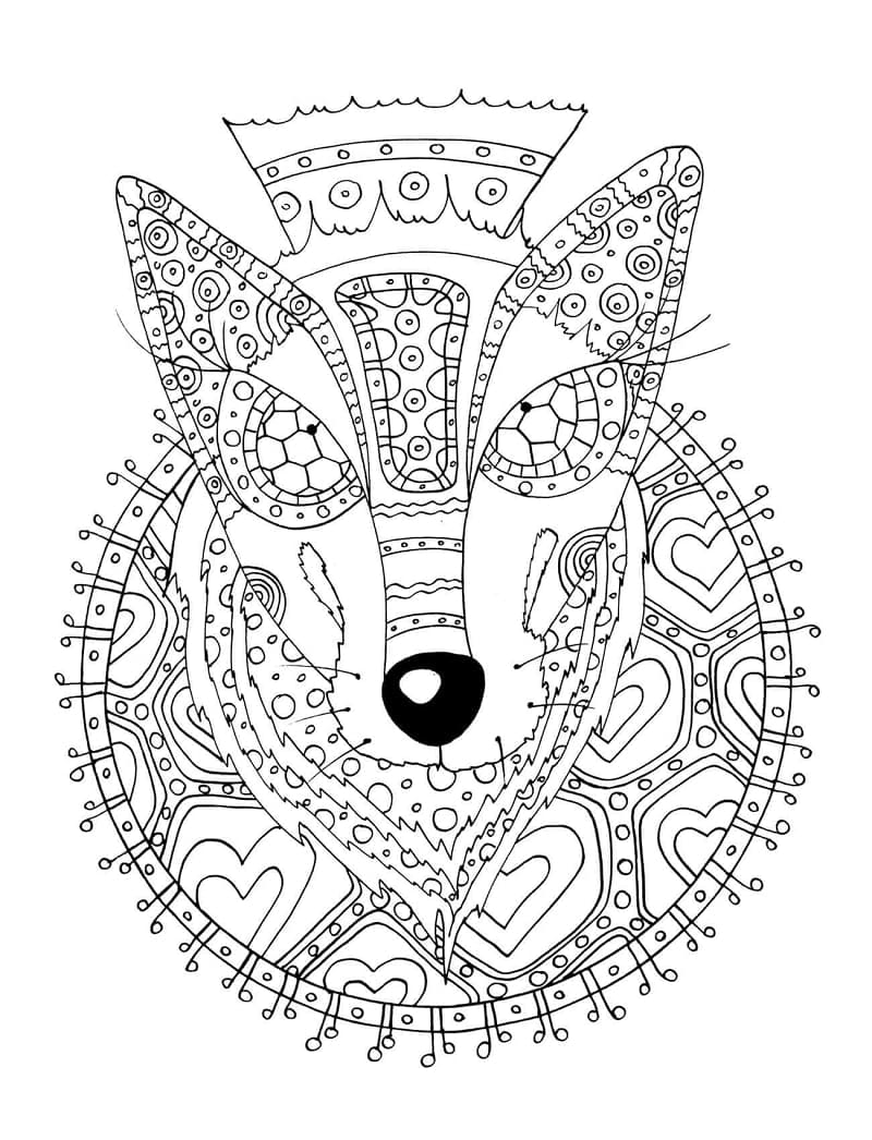 Laden Sie das Wolf Zentangle Bild herunter