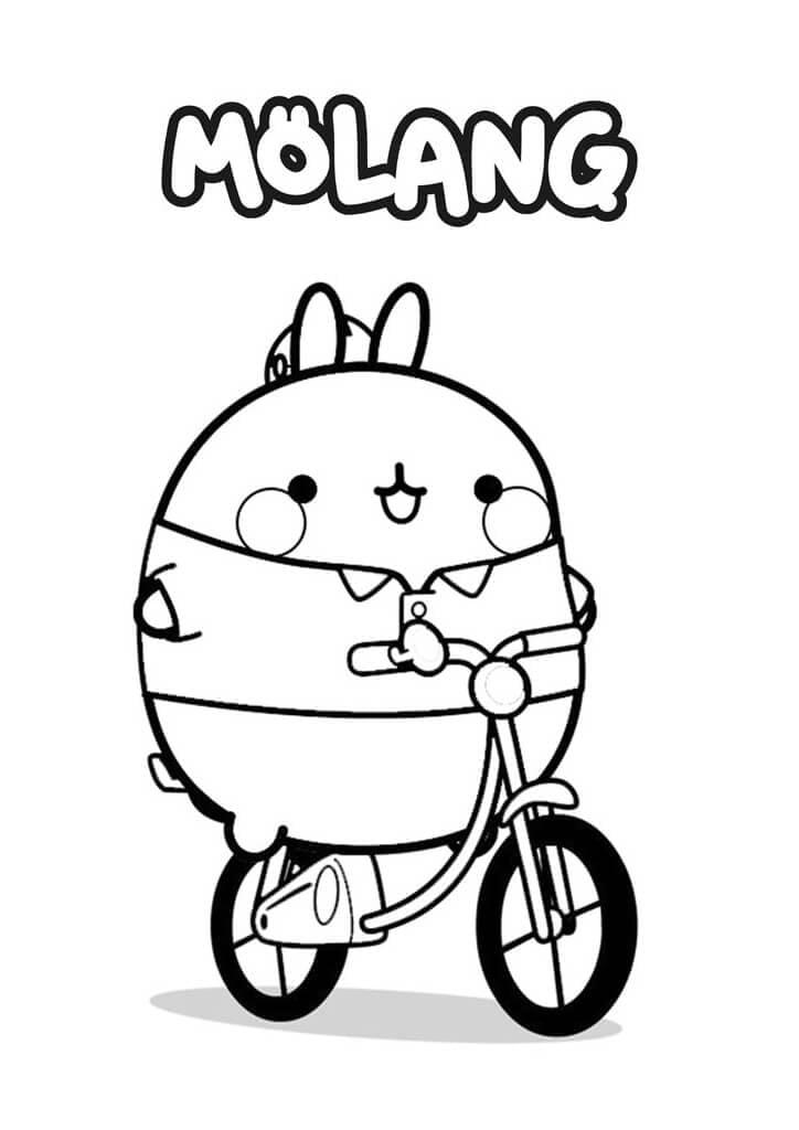Molang fährt Fahrrad
