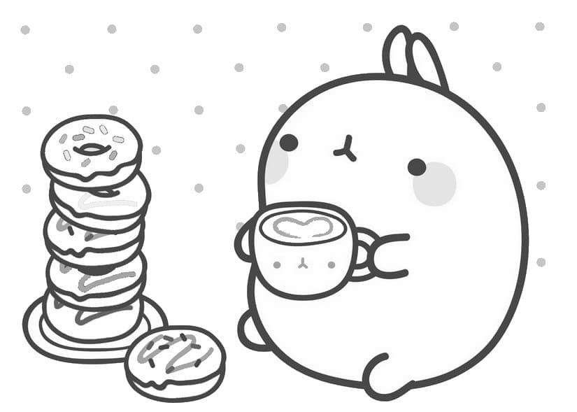 Molang mit Donuts