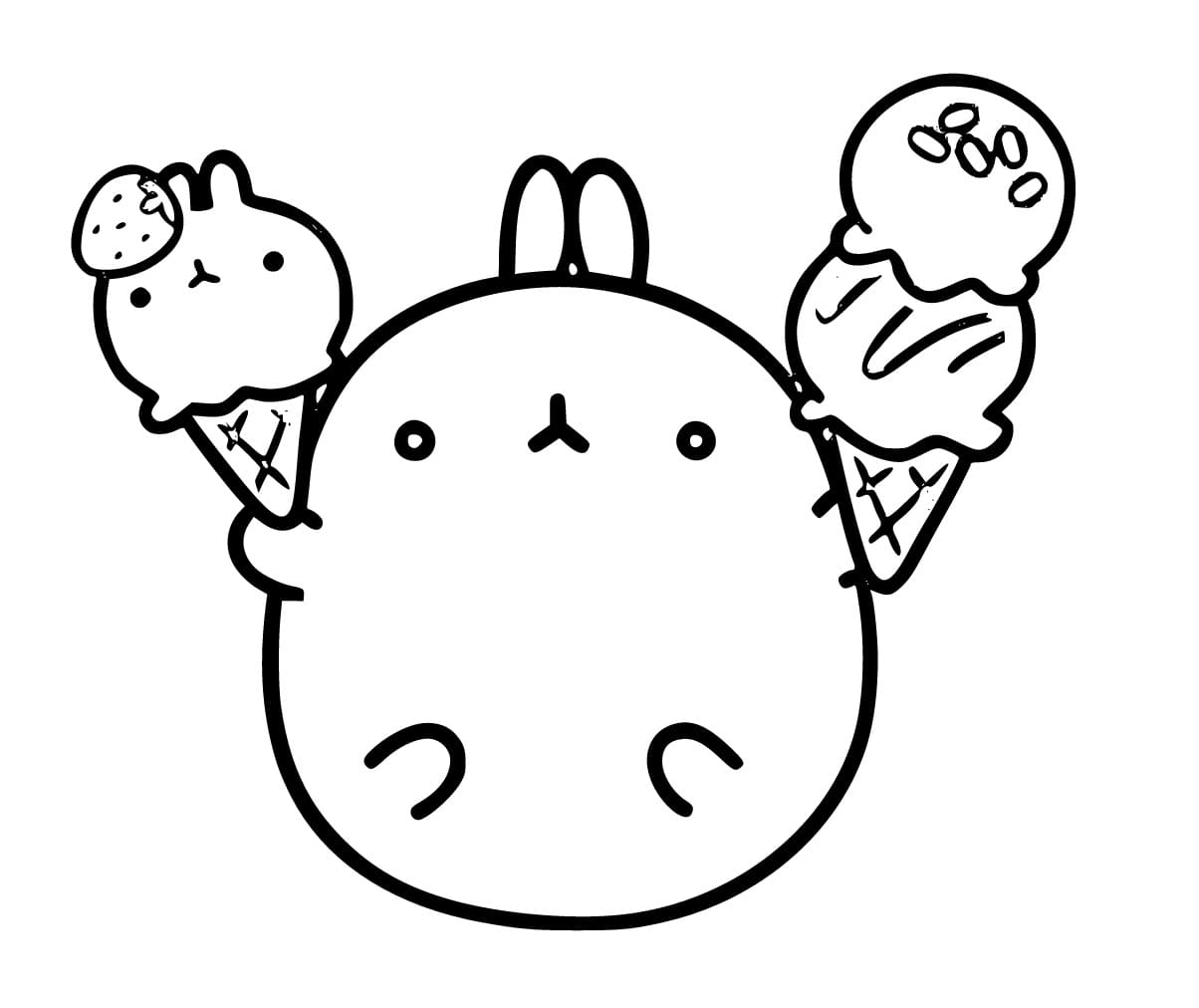 Molang mit Eis