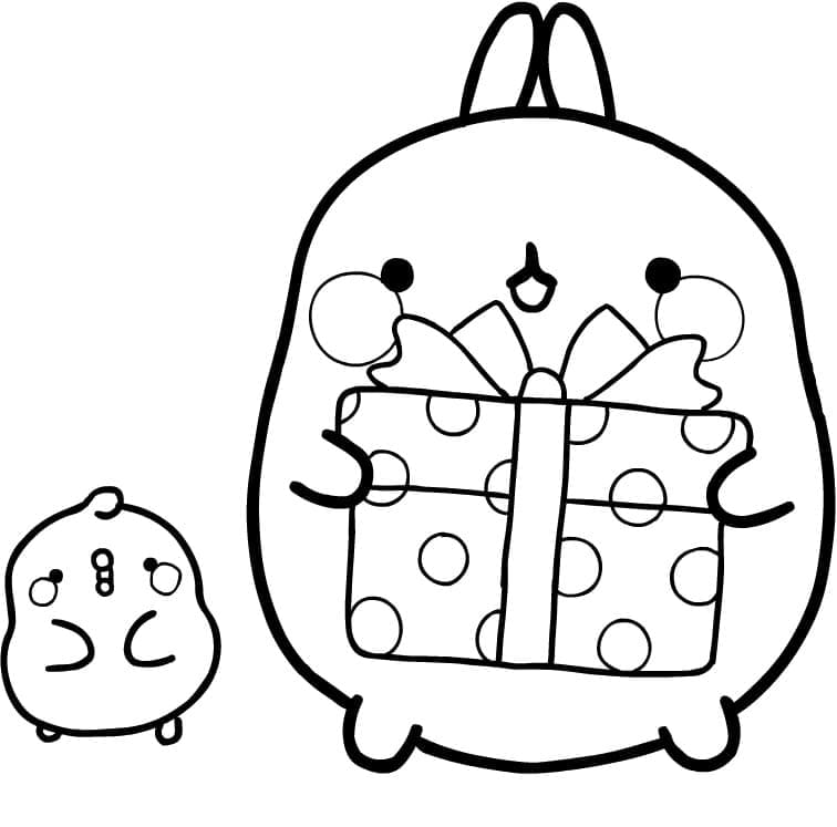 Molang und ein Geschenk