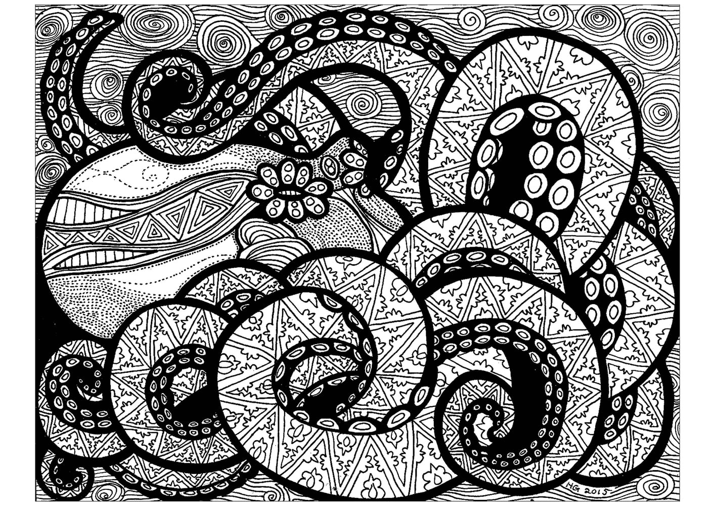 Oktopus Zentangle