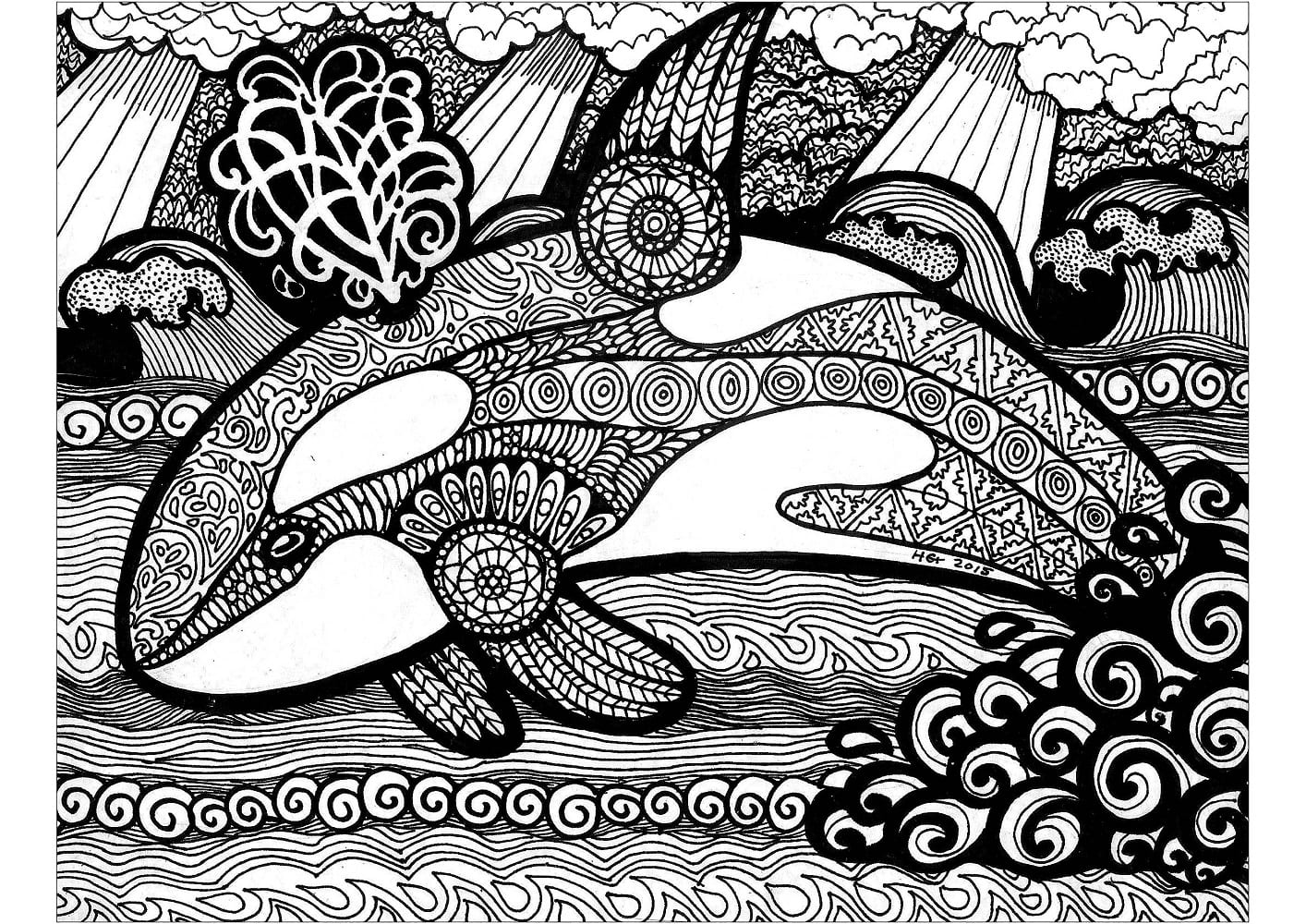 Orca Wal Zentangle