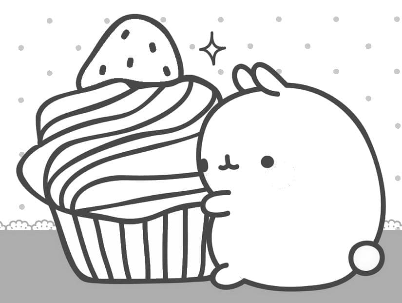 Süßer Molang und Cupcake
