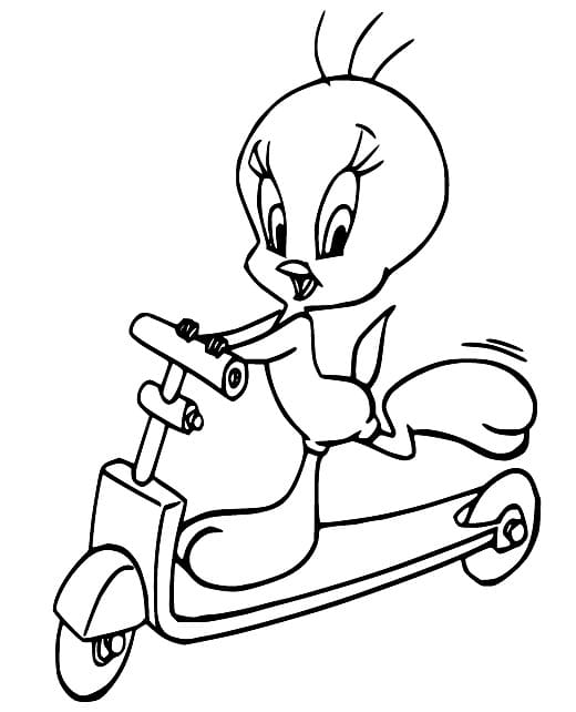 Tweety auf Scooter