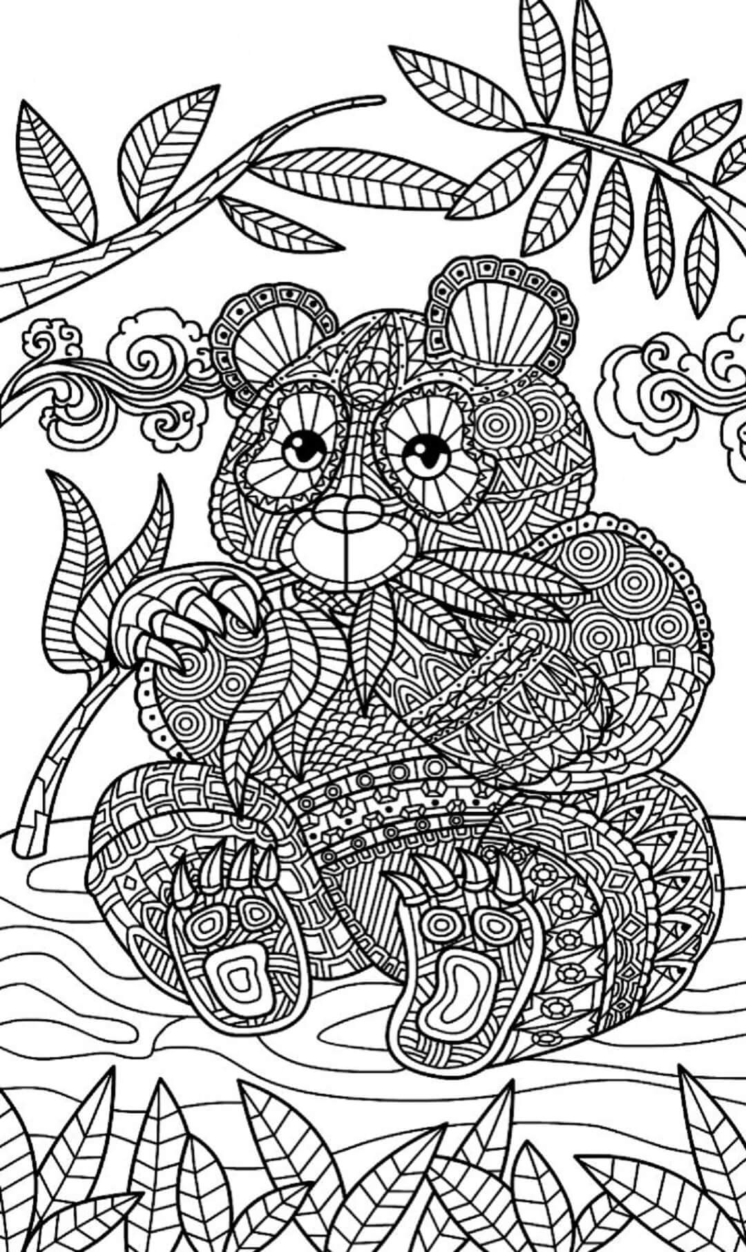 Bär mit Blätter-Mandala