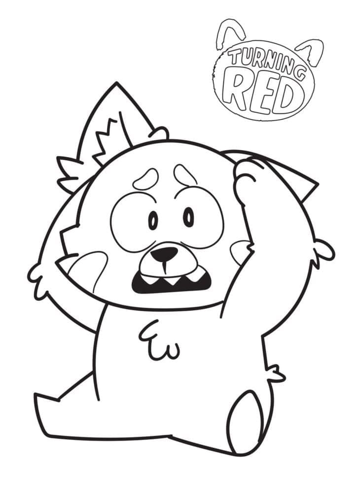 Der kleine Meilin Lee in der Form eines Roten Pandas