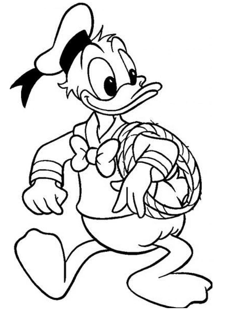 Donald Duck mit Seil