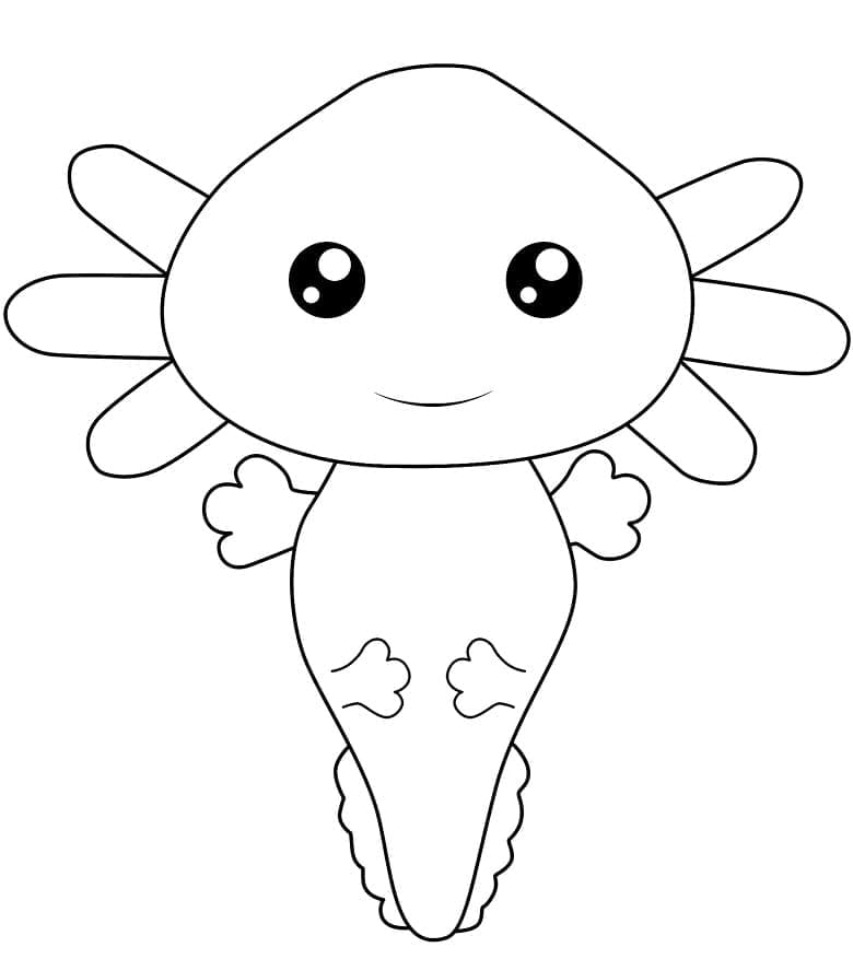 Druckbares süßes Axolotl