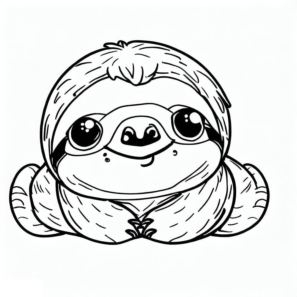 Druckbares süßes Faultier