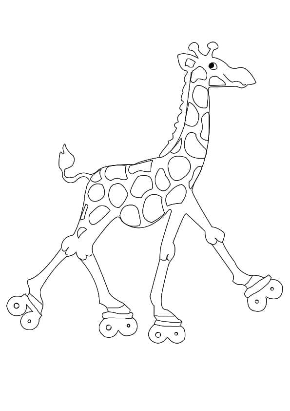 Giraffe auf Rollschuhen