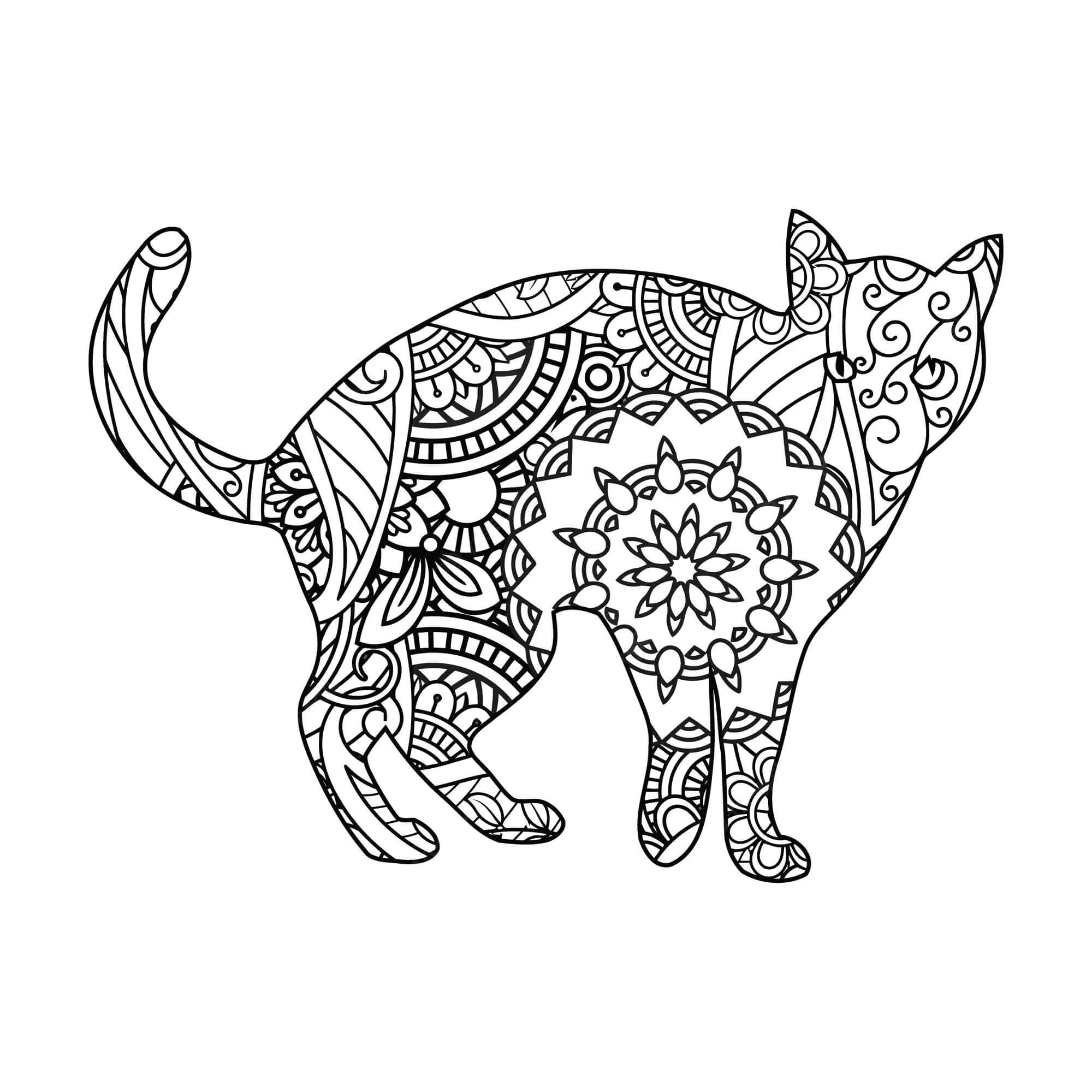 Katzen-Mandala Ausmalbilder | Malvorlagen Katzen-Mandala zum ausdrucken