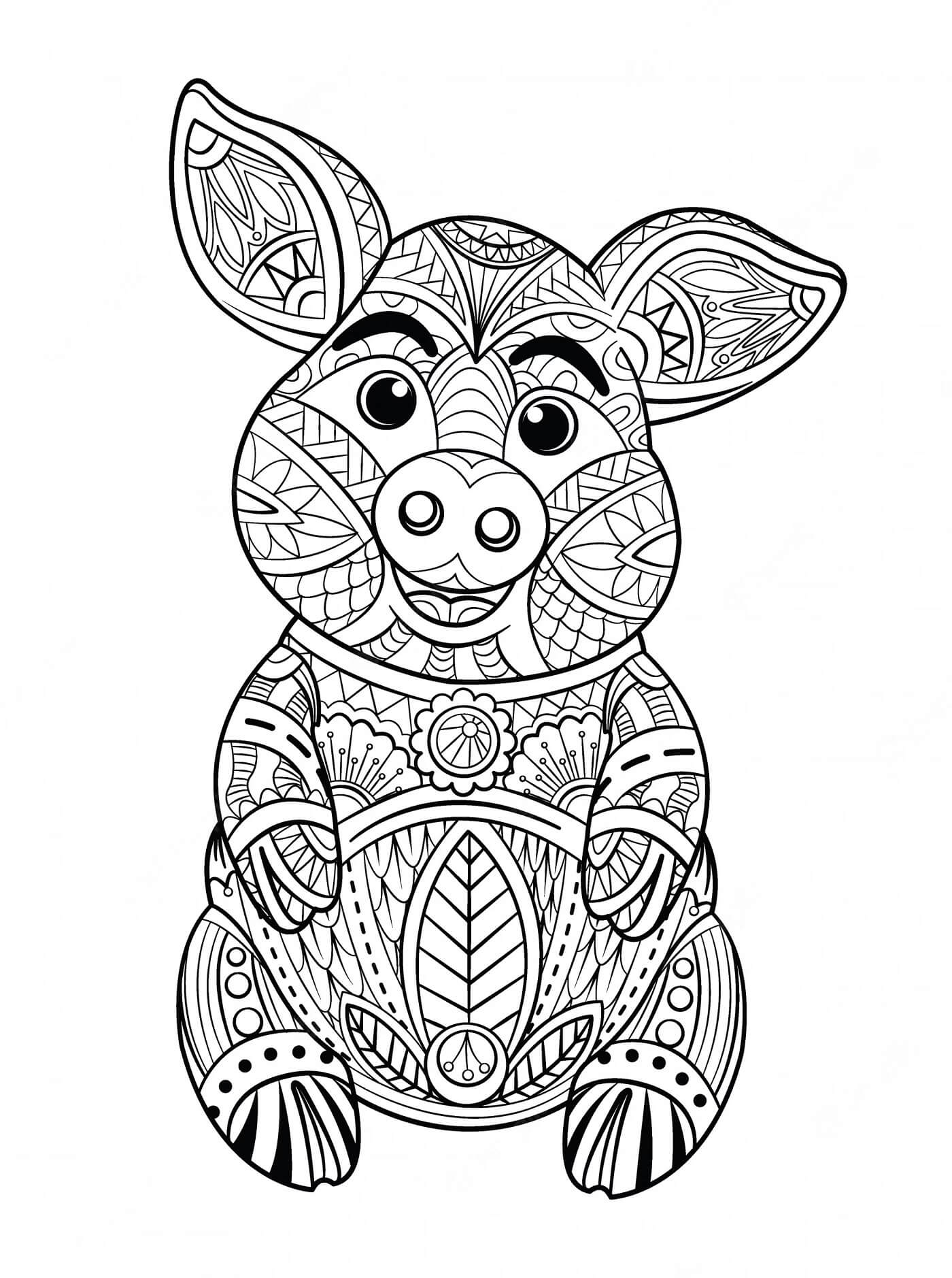 Lustiges Schweine-Mandala