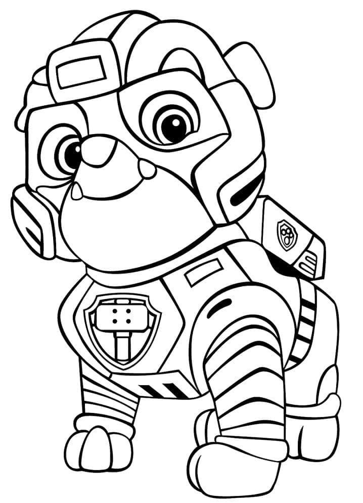 Mighty Pups Rubble coloring page