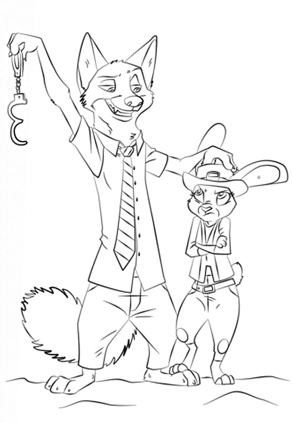Nick Wilde mit Judy Hopps