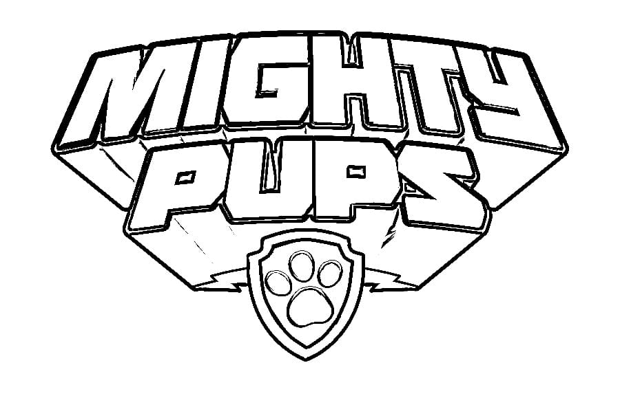Paw Patrol Mighty Pups Logo coloring page