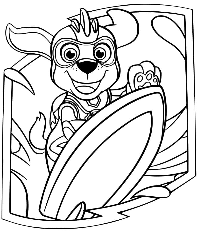 PAW Patrol Mighty Pups Zuma coloring page