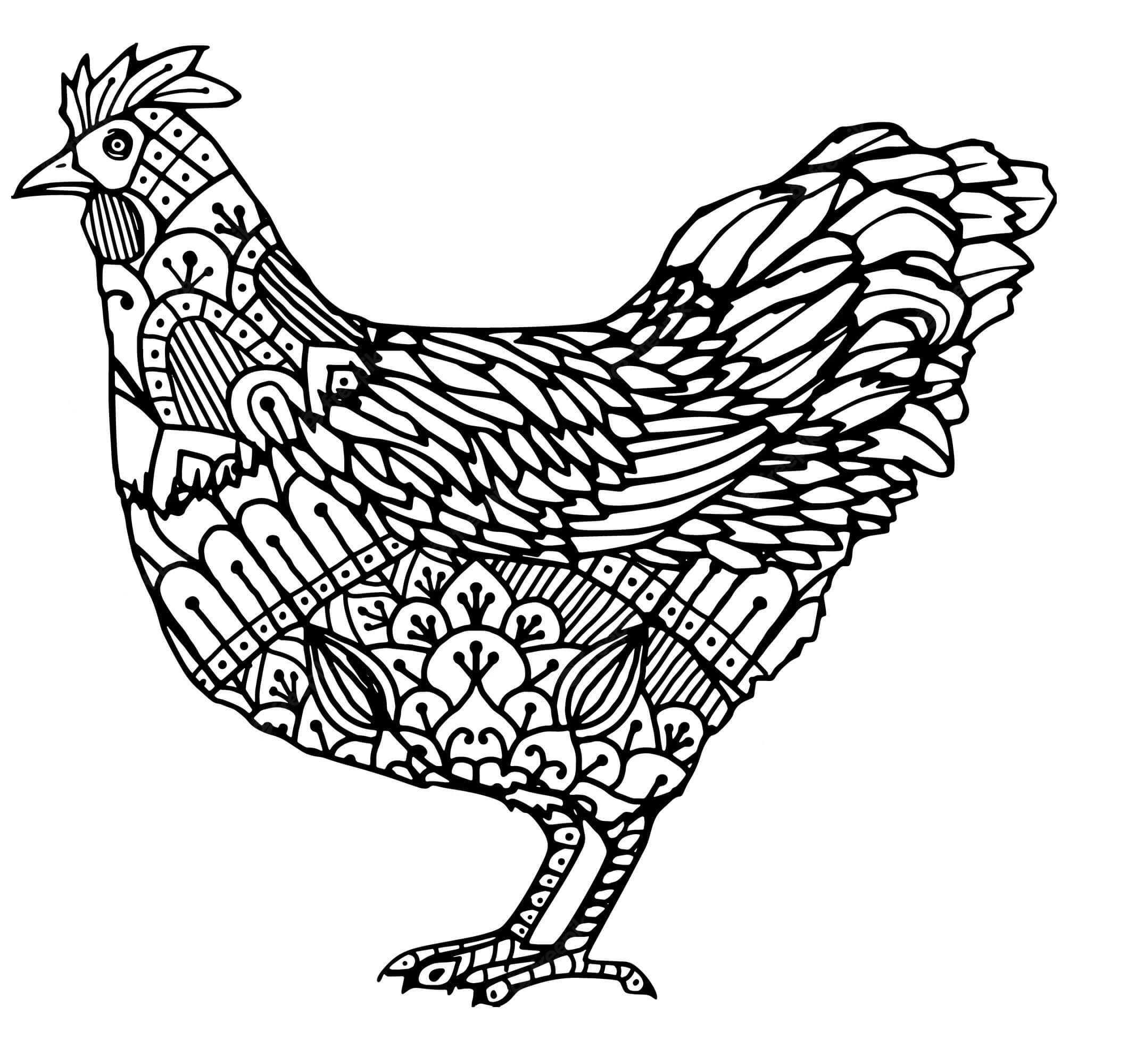 Schönes Hühner-Mandala