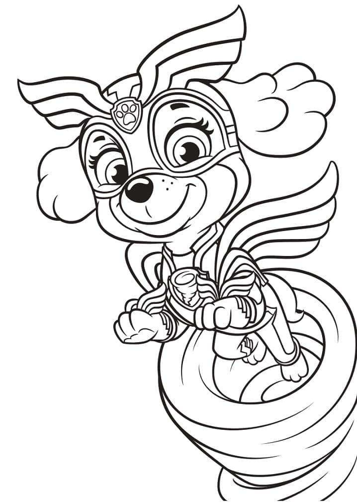 Skye in Mighty Pups coloring page