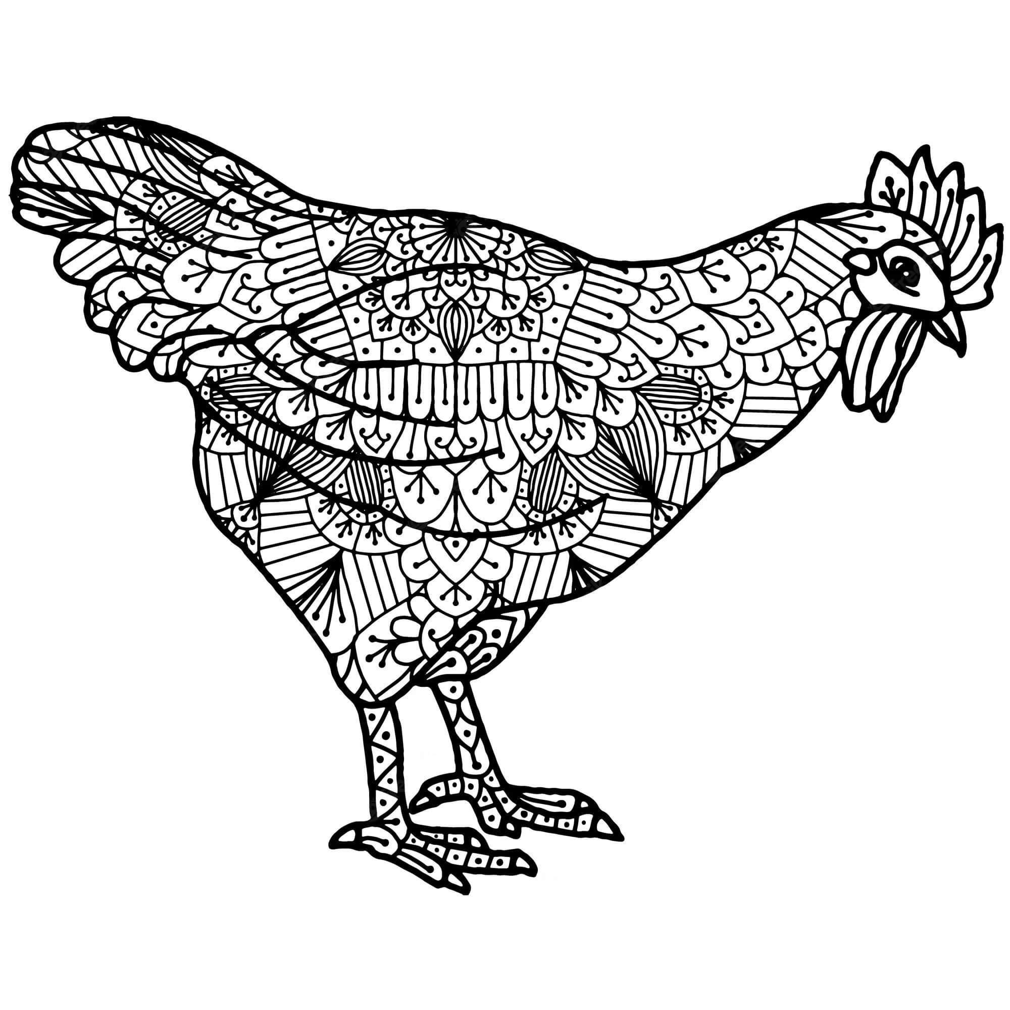 Hühnermandala ausmalbilder