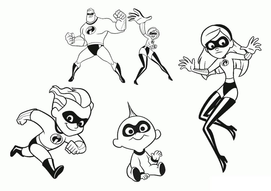 Charaktere aus „Die Unglaublichen“.