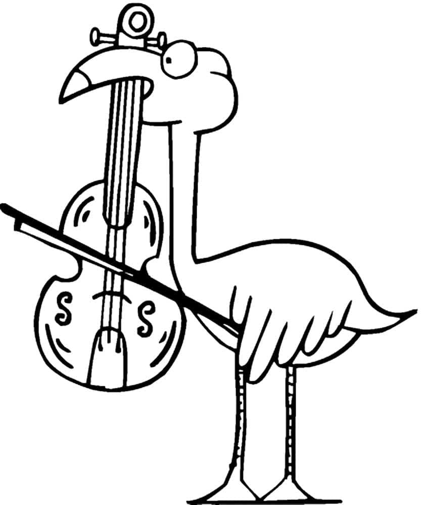 Flamingo mit Violine