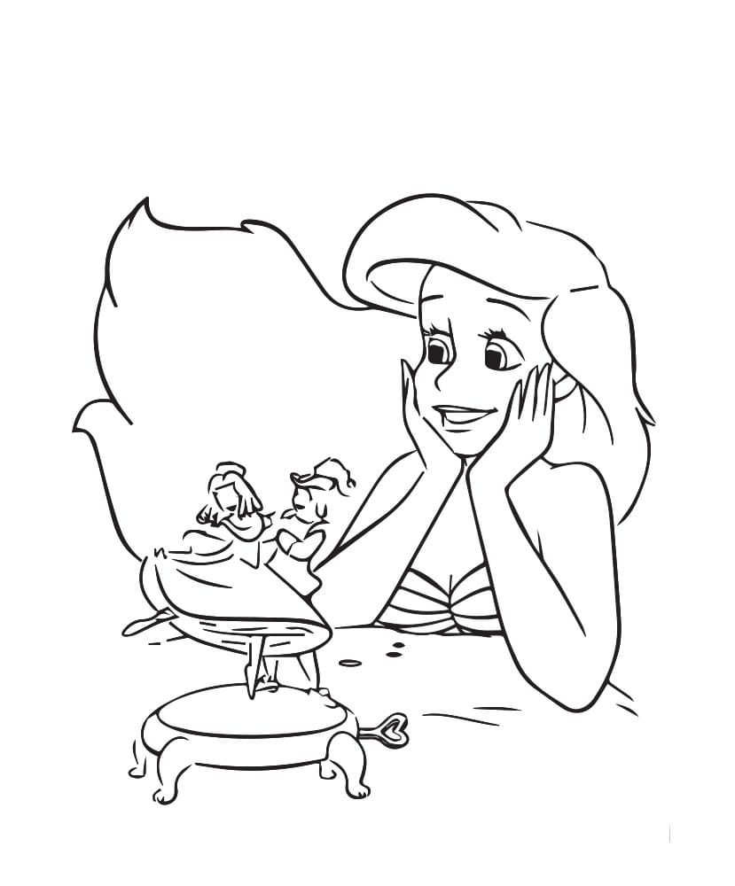 Bild Arielle schaut auf die Spieluhr