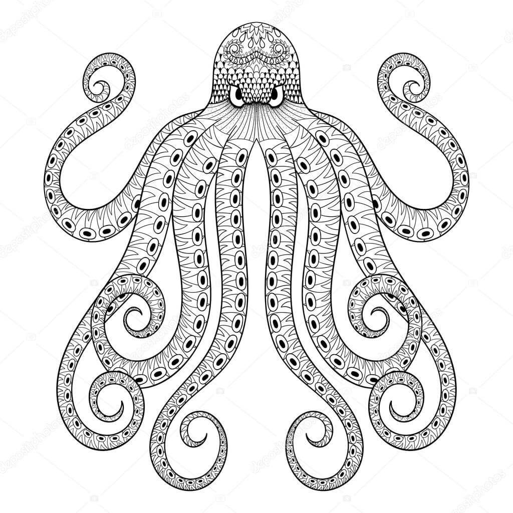 Cooler Zentangle Oktopus