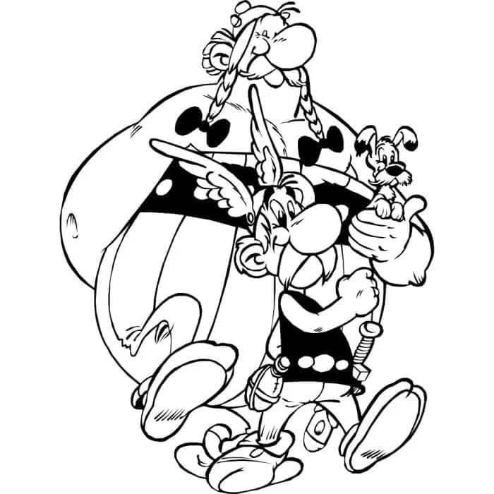 Die ganze freundliche Gesellschaft auf einem Spaziergang