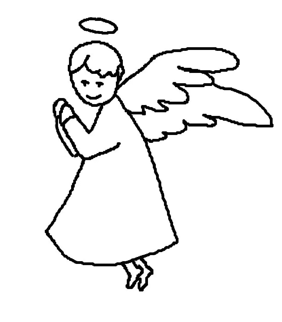 Druckbarer betender Engel