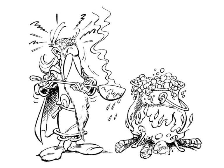 Ehrwürdiger Dorfdruide bereit, seinen Trank zu probieren