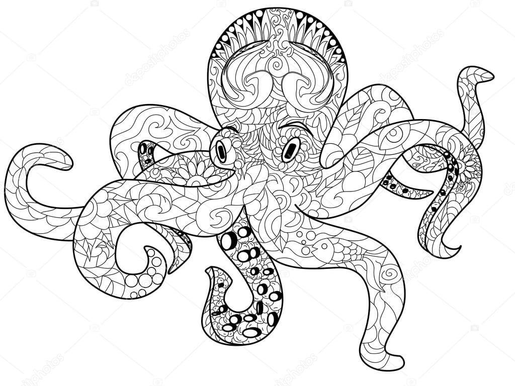 Einfaches Oktopus Mandala