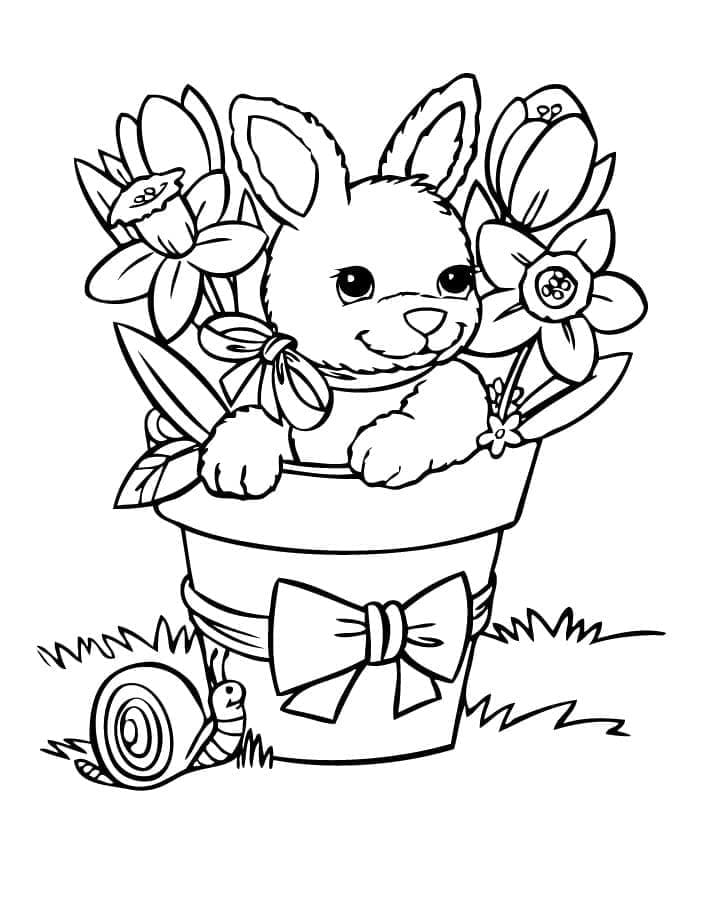 Kaninchen en Blumenvase