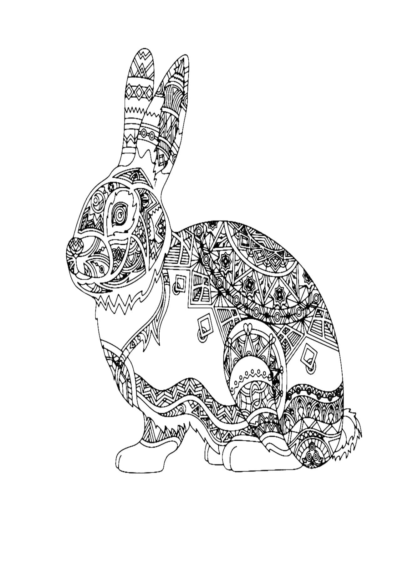 Kaninchen Mandala für Erwachsene