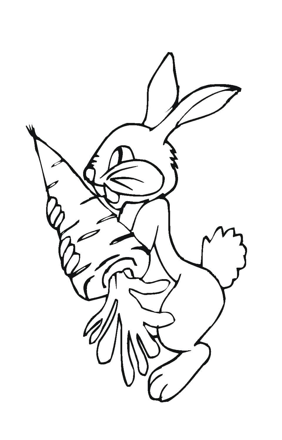 Kaninchen mit einer großen Karotte