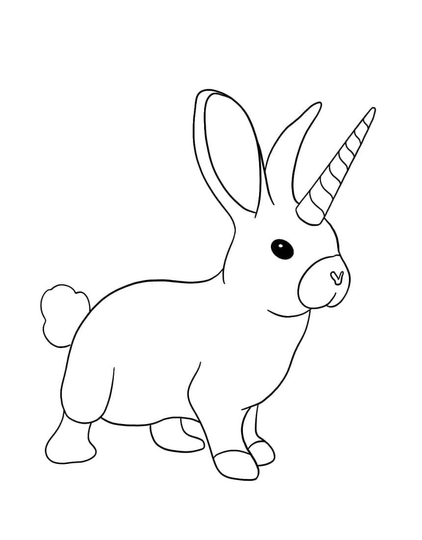 Kaninchen mit Einhornhorn