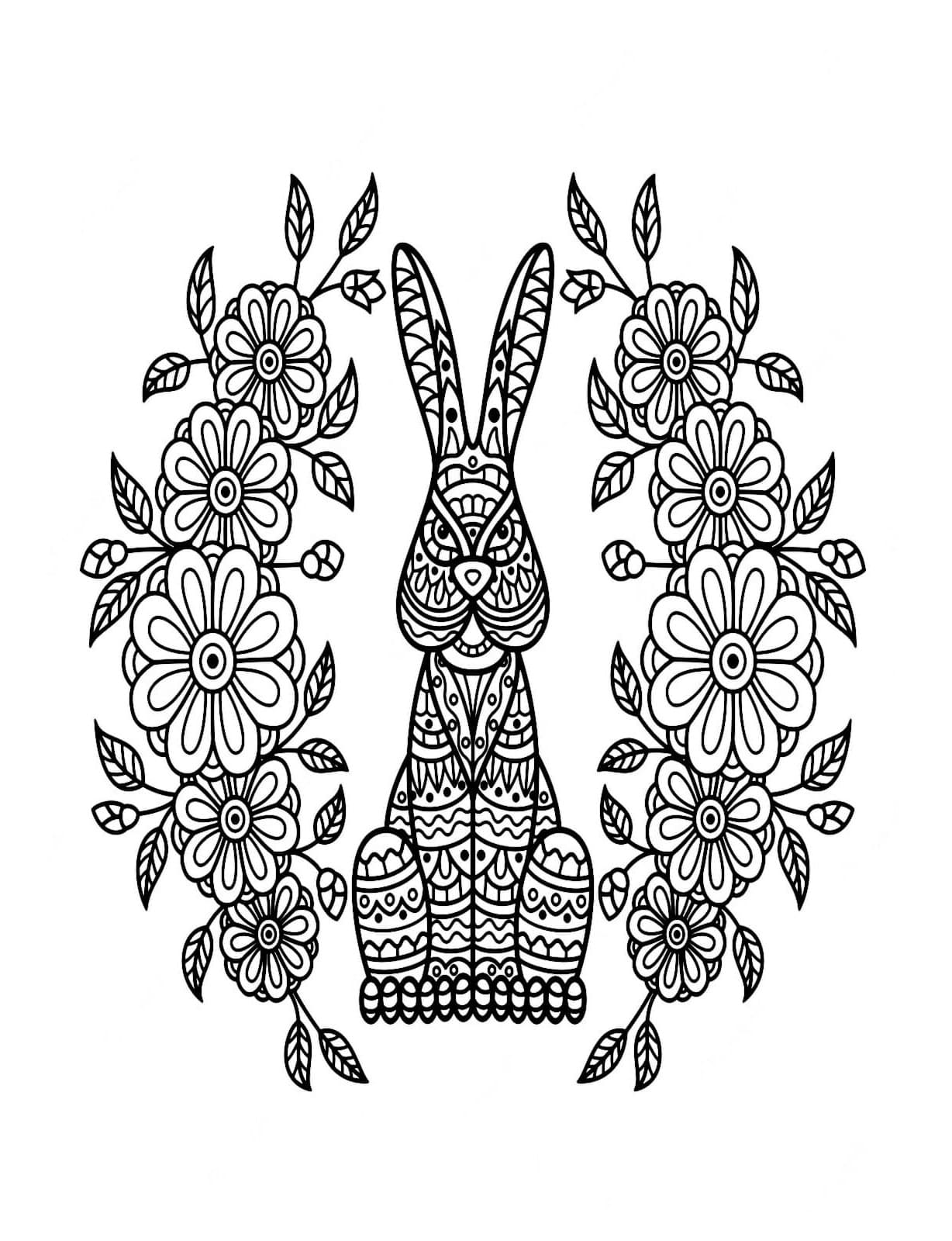 Kaninchen Zentangle für Erwachsene